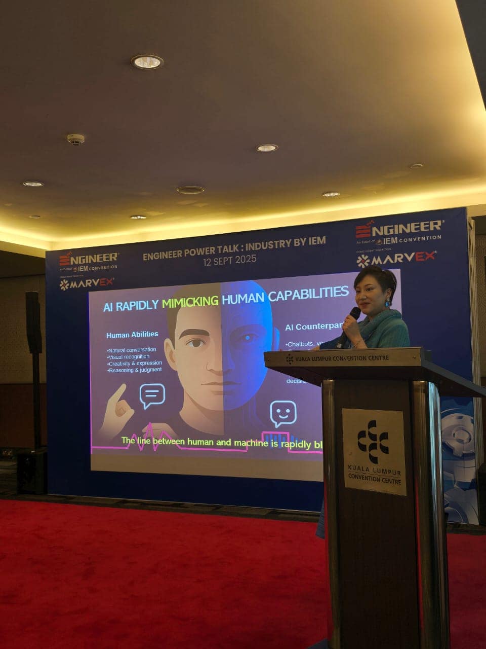 whatsapp image 2025 09 18 at 10.54.26 am Attendees engaging with Evocom at the ENGINEER 2025 Power Talk